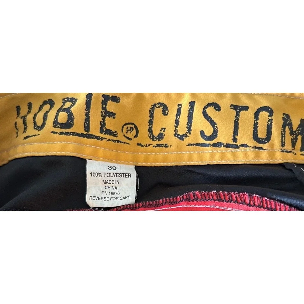 Hobie Custom‎ Mens Board Shorts Size 30 Black Red Grey Colorblock Swim Trunks